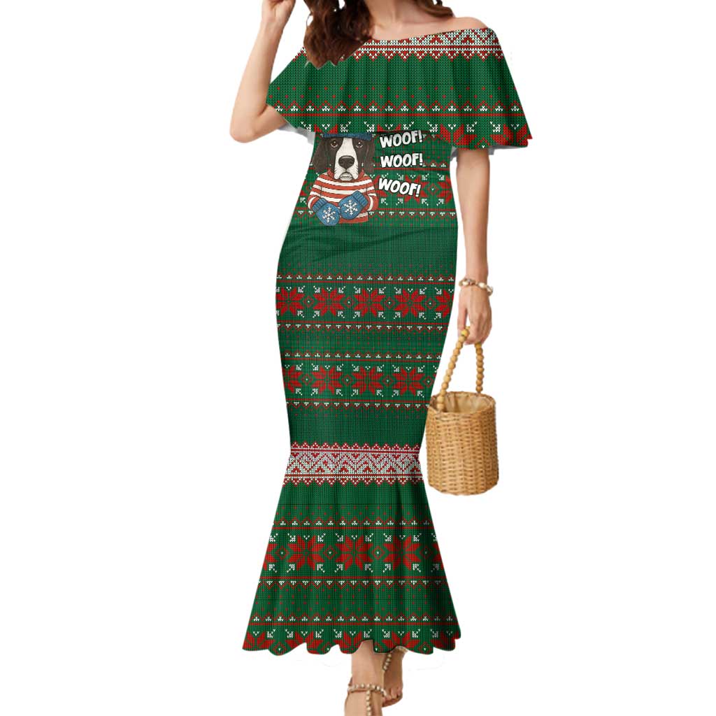 Great Dane Woofmas Christmas Mermaid Dress Funny Xmas Holiday Patterns - Wonder Print Shop
