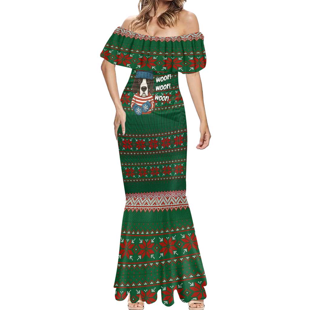 Great Dane Woofmas Christmas Mermaid Dress Funny Xmas Holiday Patterns - Wonder Print Shop