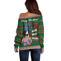 Great Dane Woofmas Christmas Off Shoulder Sweater Funny Xmas Holiday Patterns - Wonder Print Shop