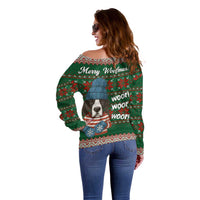 Great Dane Woofmas Christmas Off Shoulder Sweater Funny Xmas Holiday Patterns - Wonder Print Shop