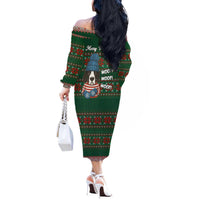 Great Dane Woofmas Christmas Off The Shoulder Long Sleeve Dress Funny Xmas Holiday Patterns - Wonder Print Shop