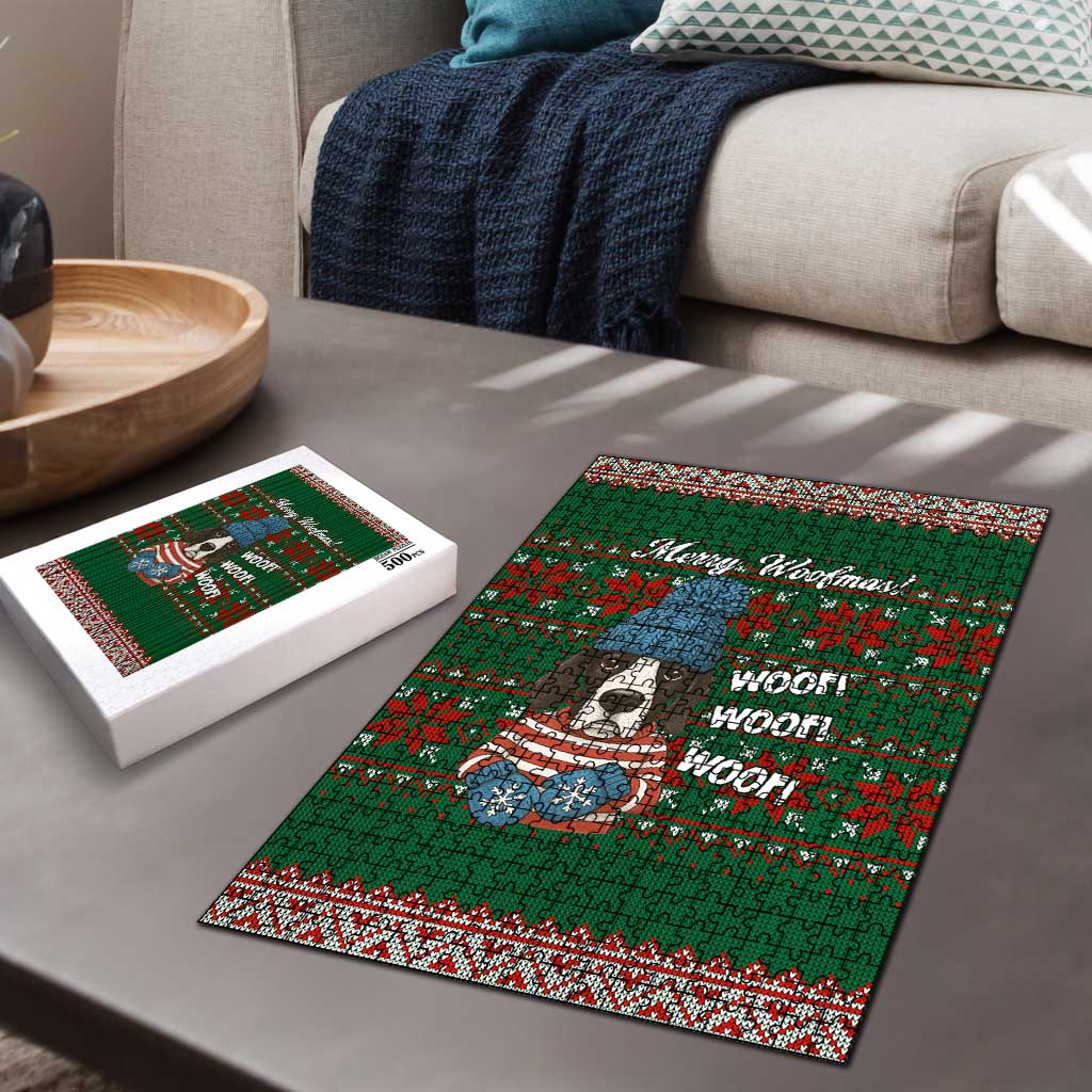 Great Dane Woofmas Christmas Puzzle Funny Xmas Holiday Patterns - Wonder Print Shop