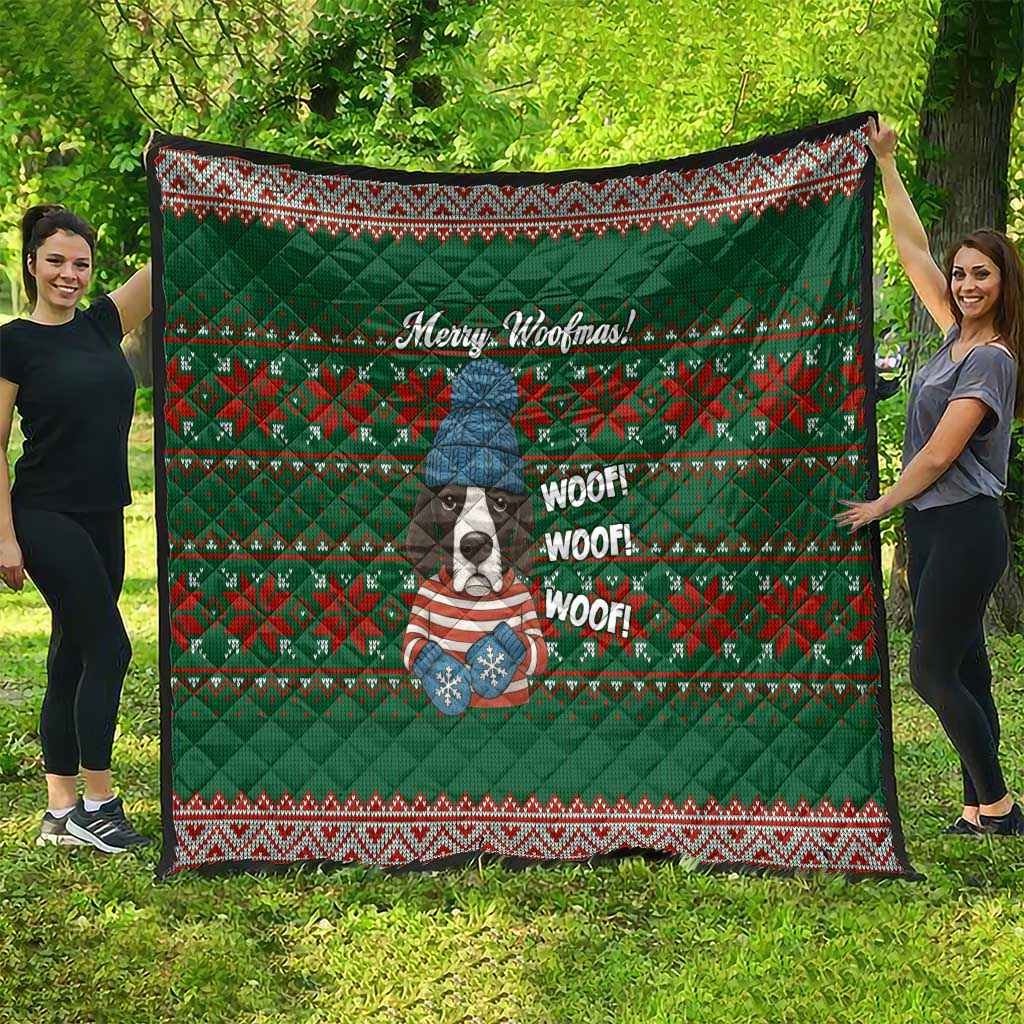 Great Dane Woofmas Christmas Quilt Funny Xmas Holiday Patterns - Wonder Print Shop