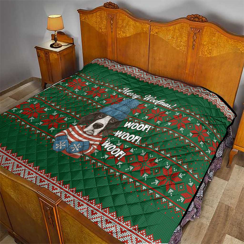 Great Dane Woofmas Christmas Quilt Funny Xmas Holiday Patterns - Wonder Print Shop