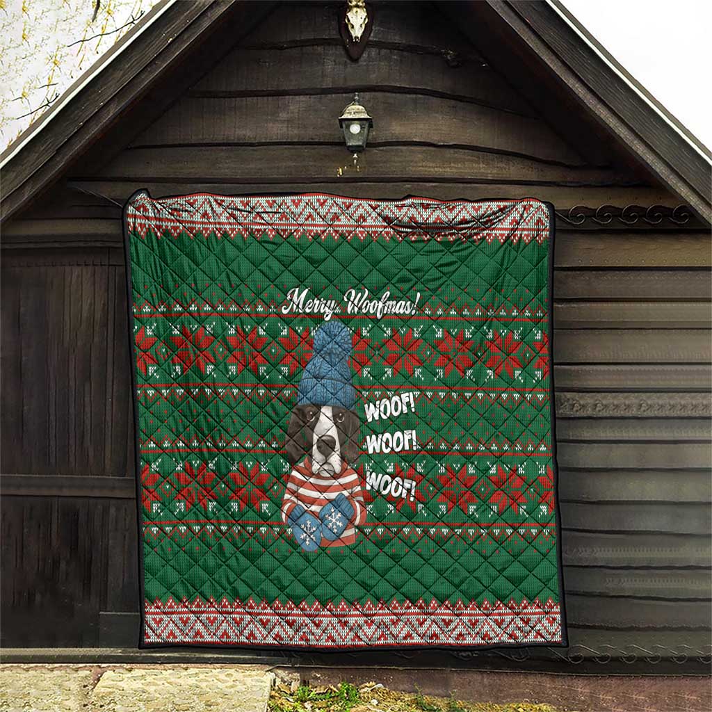 Great Dane Woofmas Christmas Quilt Funny Xmas Holiday Patterns - Wonder Print Shop