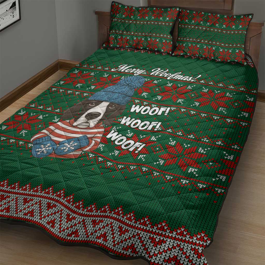 Great Dane Woofmas Christmas Quilt Bed Set Funny Xmas Holiday Patterns - Wonder Print Shop
