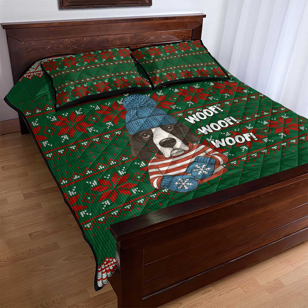 Great Dane Woofmas Christmas Quilt Bed Set Funny Xmas Holiday Patterns - Wonder Print Shop