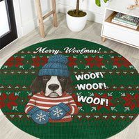 Great Dane Woofmas Christmas Round Carpet Funny Xmas Holiday Patterns - Wonder Print Shop