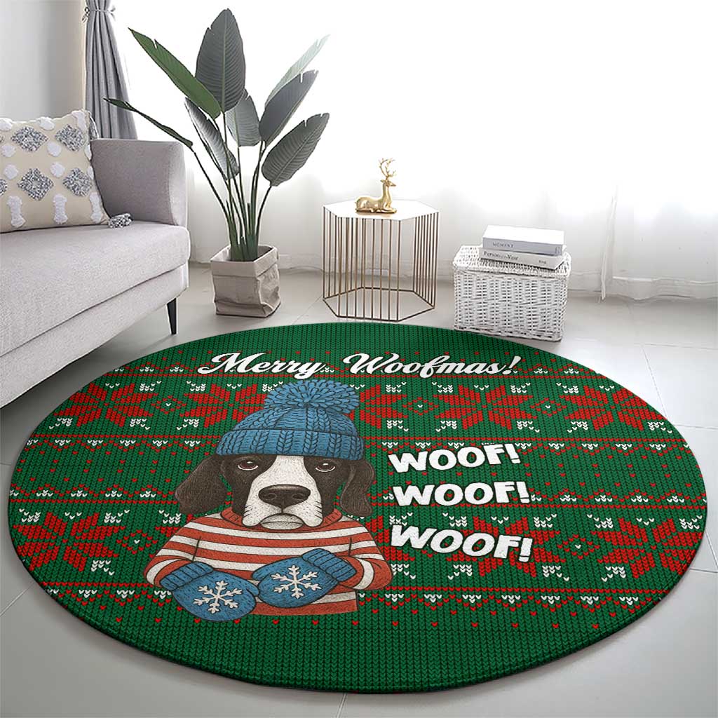 Great Dane Woofmas Christmas Round Carpet Funny Xmas Holiday Patterns - Wonder Print Shop