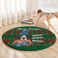 Great Dane Woofmas Christmas Round Carpet Funny Xmas Holiday Patterns - Wonder Print Shop