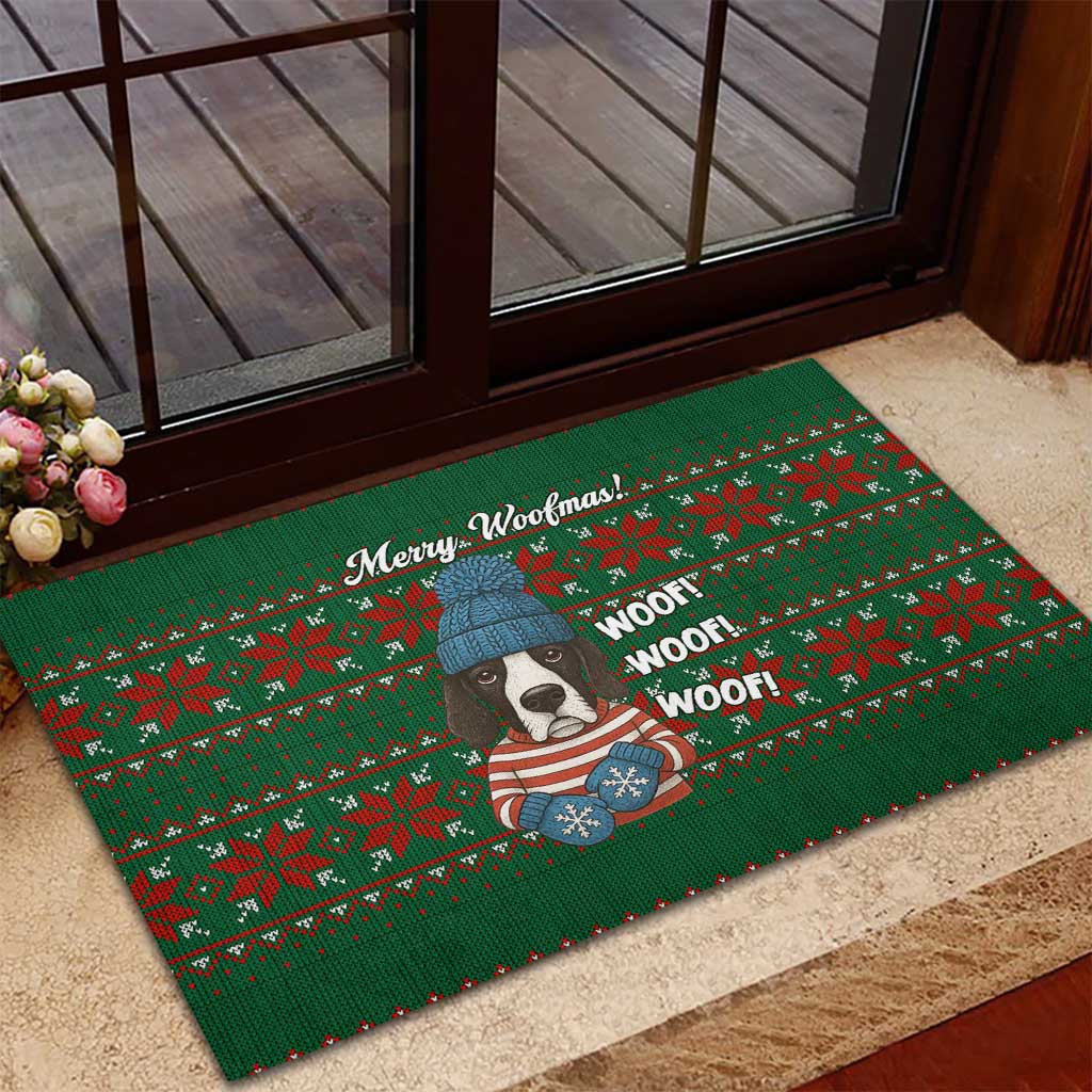 Great Dane Woofmas Christmas Rubber Doormat Funny Xmas Holiday Patterns - Wonder Print Shop