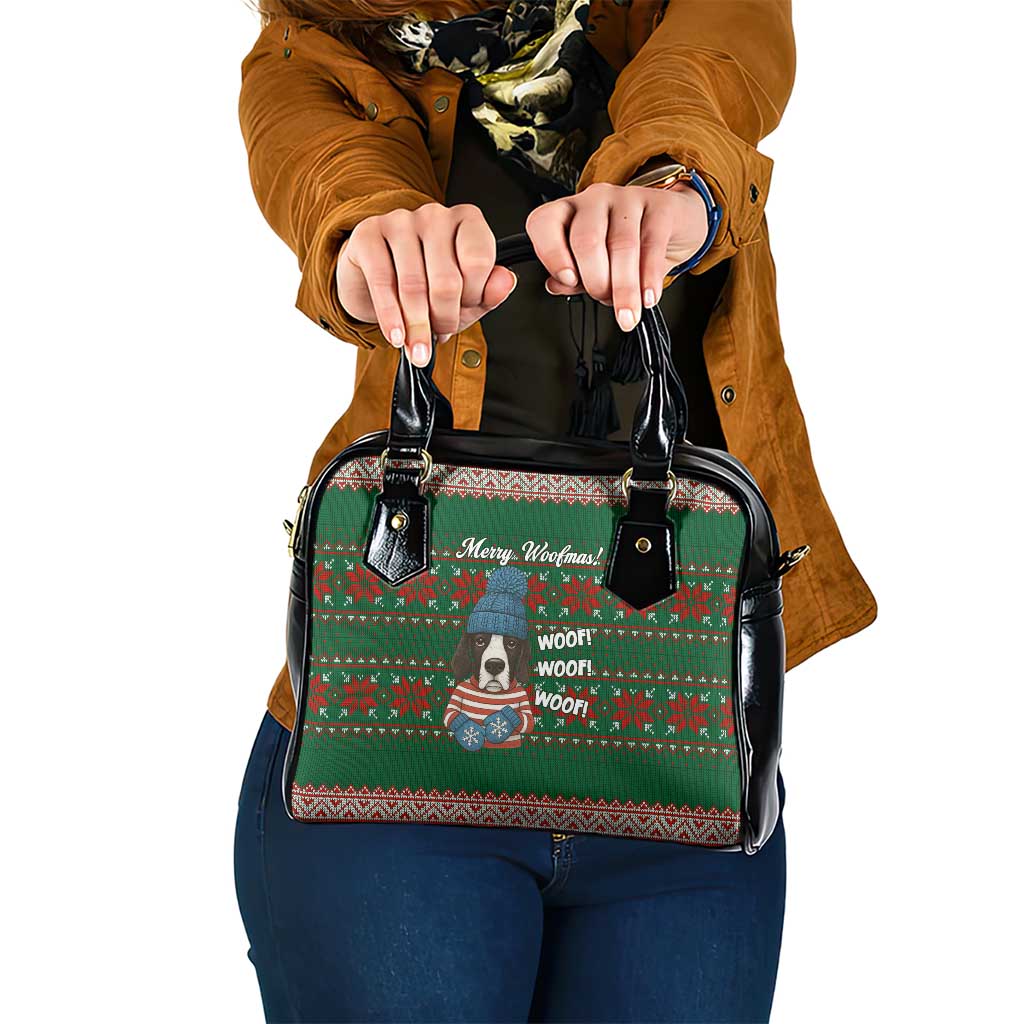 Great Dane Woofmas Christmas Shoulder Handbag Funny Xmas Holiday Patterns - Wonder Print Shop