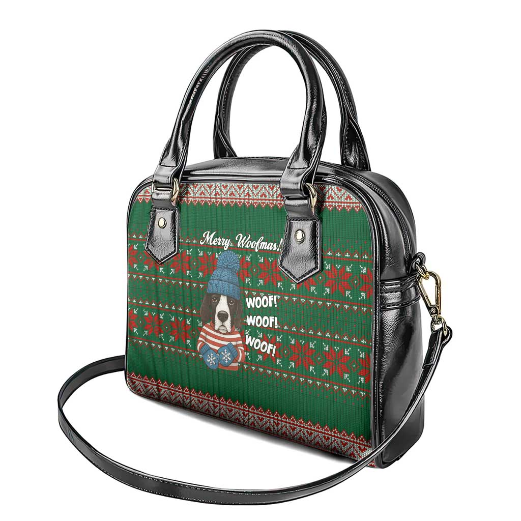 Great Dane Woofmas Christmas Shoulder Handbag Funny Xmas Holiday Patterns - Wonder Print Shop