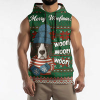 Great Dane Woofmas Christmas Sleeveless Hoodie Funny Xmas Holiday Patterns - Wonder Print Shop