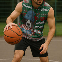 Great Dane Woofmas Christmas Sleeveless Hoodie Funny Xmas Holiday Patterns - Wonder Print Shop
