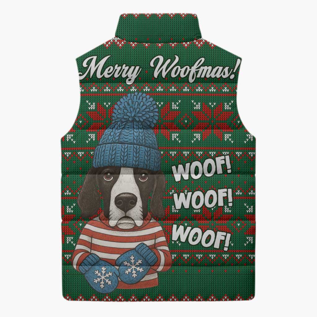 Great Dane Woofmas Christmas Sleeveless Puffer Jacket Funny Xmas Holiday Patterns - Wonder Print Shop
