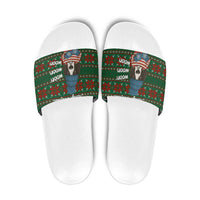 Great Dane Woofmas Christmas Slide Sandals Funny Xmas Holiday Patterns - Wonder Print Shop