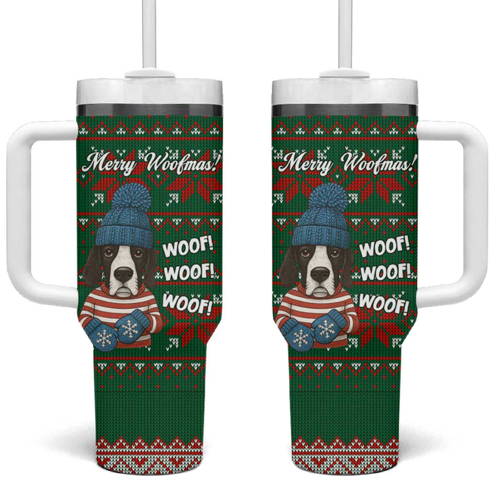 Great Dane Woofmas Christmas Tumbler With Handle Funny Xmas Holiday Patterns - Wonder Print Shop