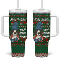 Great Dane Woofmas Christmas Tumbler With Handle Funny Xmas Holiday Patterns - Wonder Print Shop