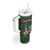 Great Dane Woofmas Christmas Tumbler With Handle Funny Xmas Holiday Patterns - Wonder Print Shop