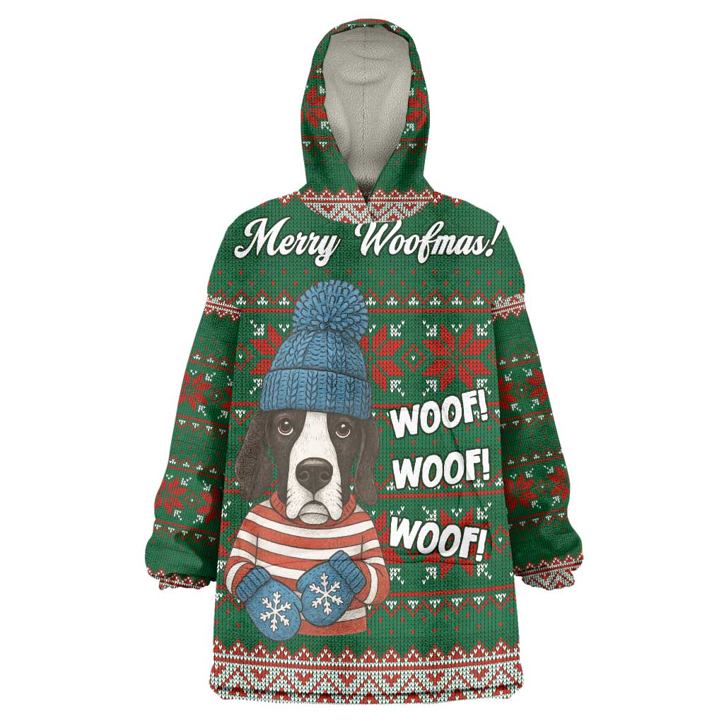 Great Dane Woofmas Christmas Wearable Blanket Hoodie Funny Xmas Holiday Patterns - Wonder Print Shop