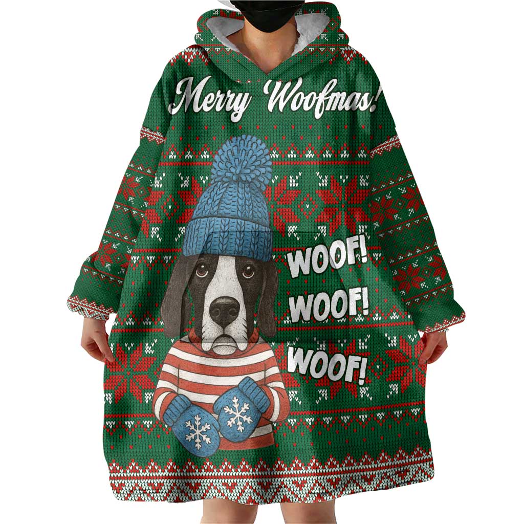 Great Dane Woofmas Christmas Wearable Blanket Hoodie Funny Xmas Holiday Patterns - Wonder Print Shop