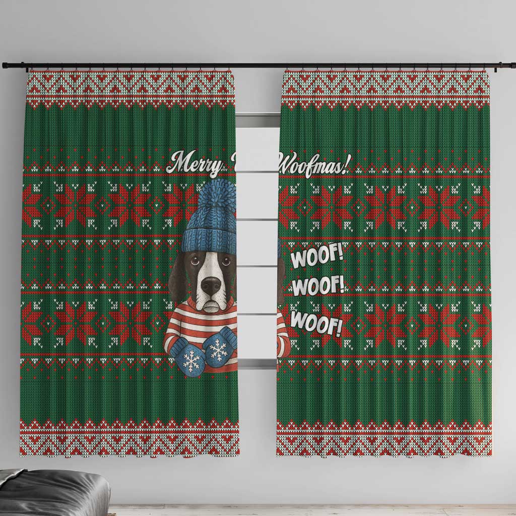 Great Dane Woofmas Christmas Window Curtain Funny Xmas Holiday Patterns - Wonder Print Shop