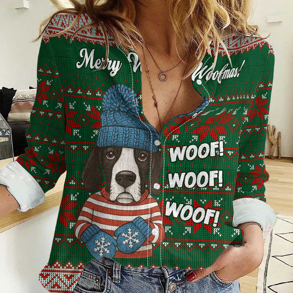 Great Dane Woofmas Christmas Women Casual Shirt Funny Xmas Holiday Patterns - Wonder Print Shop