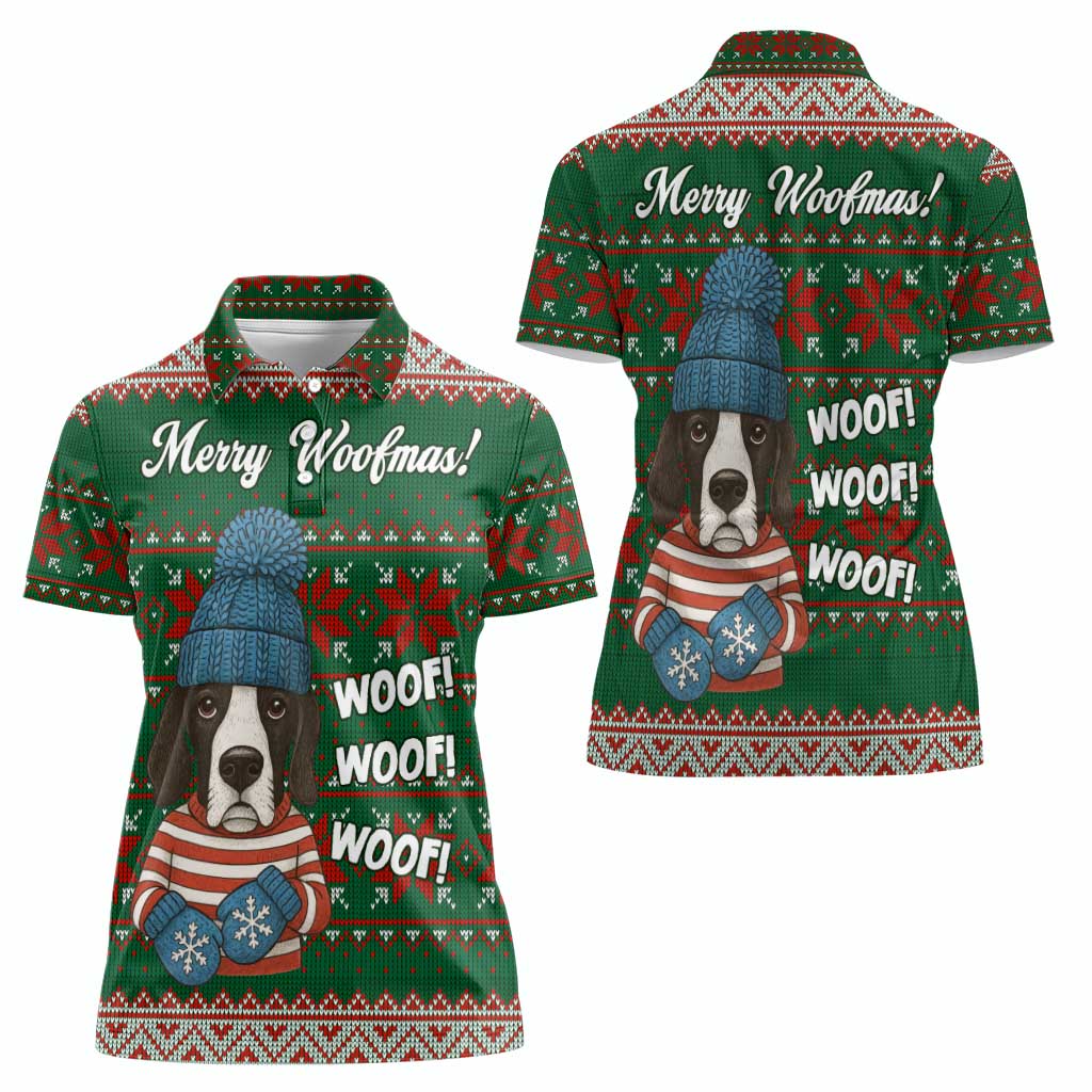 Great Dane Woofmas Christmas Women Polo Shirt Funny Xmas Holiday Patterns - Wonder Print Shop