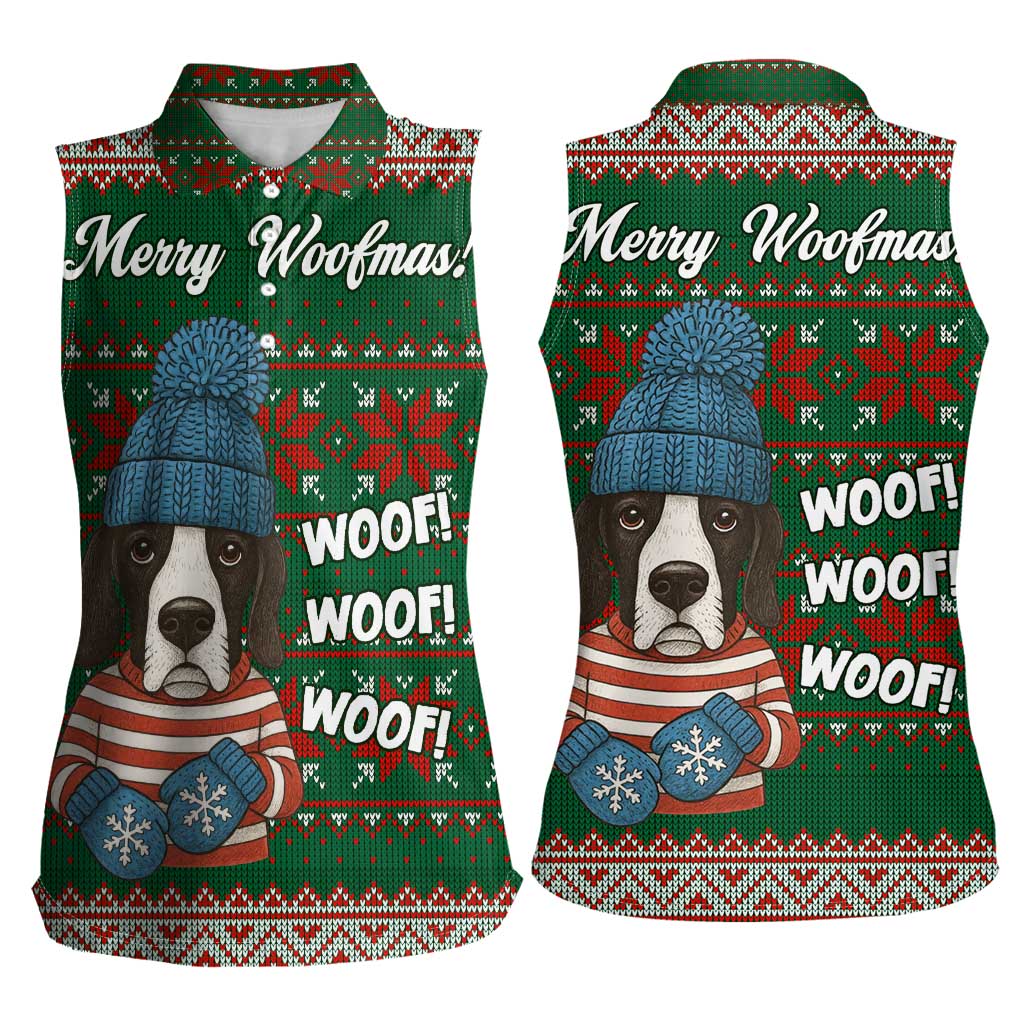 Great Dane Woofmas Christmas Women Sleeveless Polo Shirt Funny Xmas Holiday Patterns - Wonder Print Shop