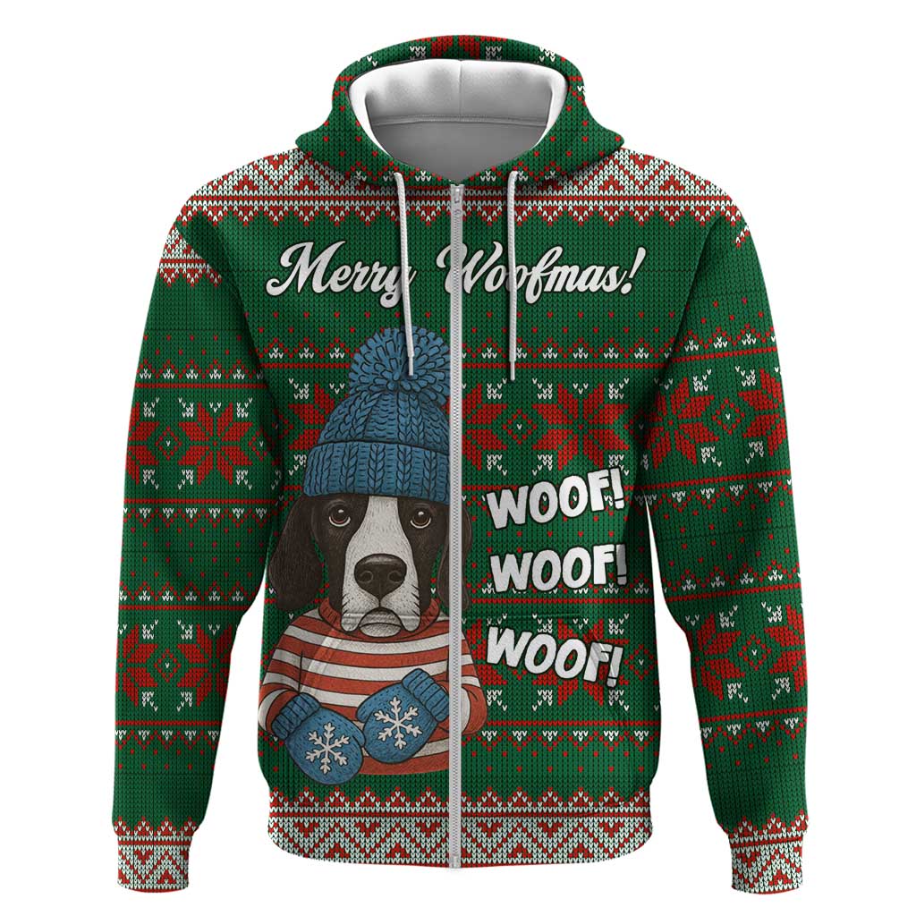 Great Dane Woofmas Christmas Zip Hoodie Funny Xmas Holiday Patterns - Wonder Print Shop
