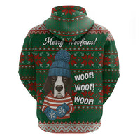Great Dane Woofmas Christmas Zip Hoodie Funny Xmas Holiday Patterns - Wonder Print Shop