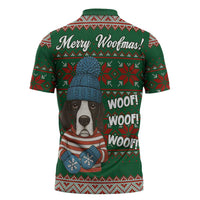 Great Dane Woofmas Christmas Zipper Polo Shirt Funny Xmas Holiday Patterns - Wonder Print Shop