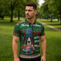Great Dane Woofmas Christmas Zipper Polo Shirt Funny Xmas Holiday Patterns - Wonder Print Shop