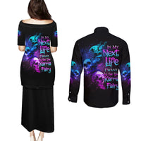 Karma Fairy Three Skulls Couples Matching Puletasi Dress and Long Sleeve Button Shirt - Wonder Print Shop