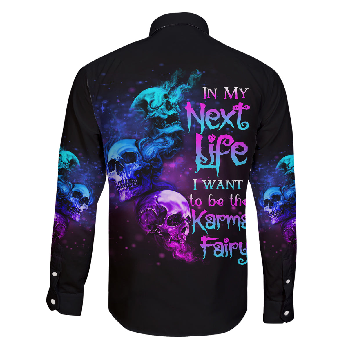 Karma Fairy Three Skulls Family Matching Mermaid Dress and Hawaiian Shirt - Wonder Print Shop