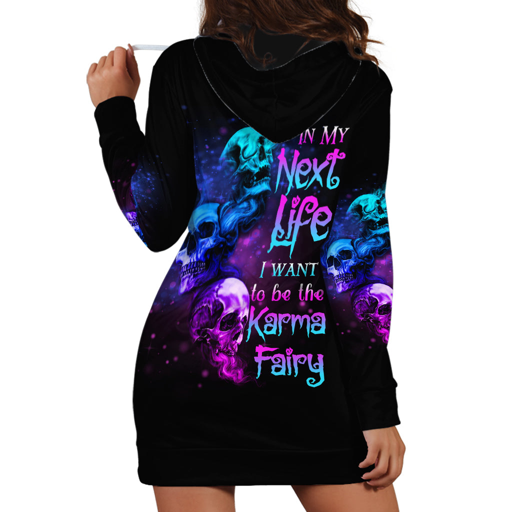 Karma Fairy Three Skulls Hoodie Dress - Wonder Print Shop