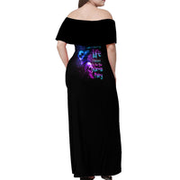 Karma Fairy Three Skulls Off Shoulder Maxi Dress - Wonder Print Shop