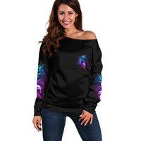 Karma Fairy Three Skulls Off Shoulder Sweater - Wonder Print Shop