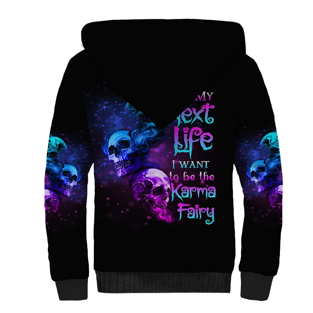 Karma Fairy Three Skulls Sherpa Hoodie - Wonder Print Shop
