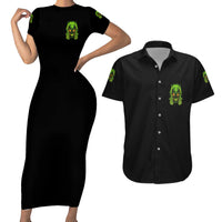 I Can't Go To Hell Reaper Skull Couples Matching Short Sleeve Bodycon Dress and Hawaiian Shirt - Wonder Print Shop