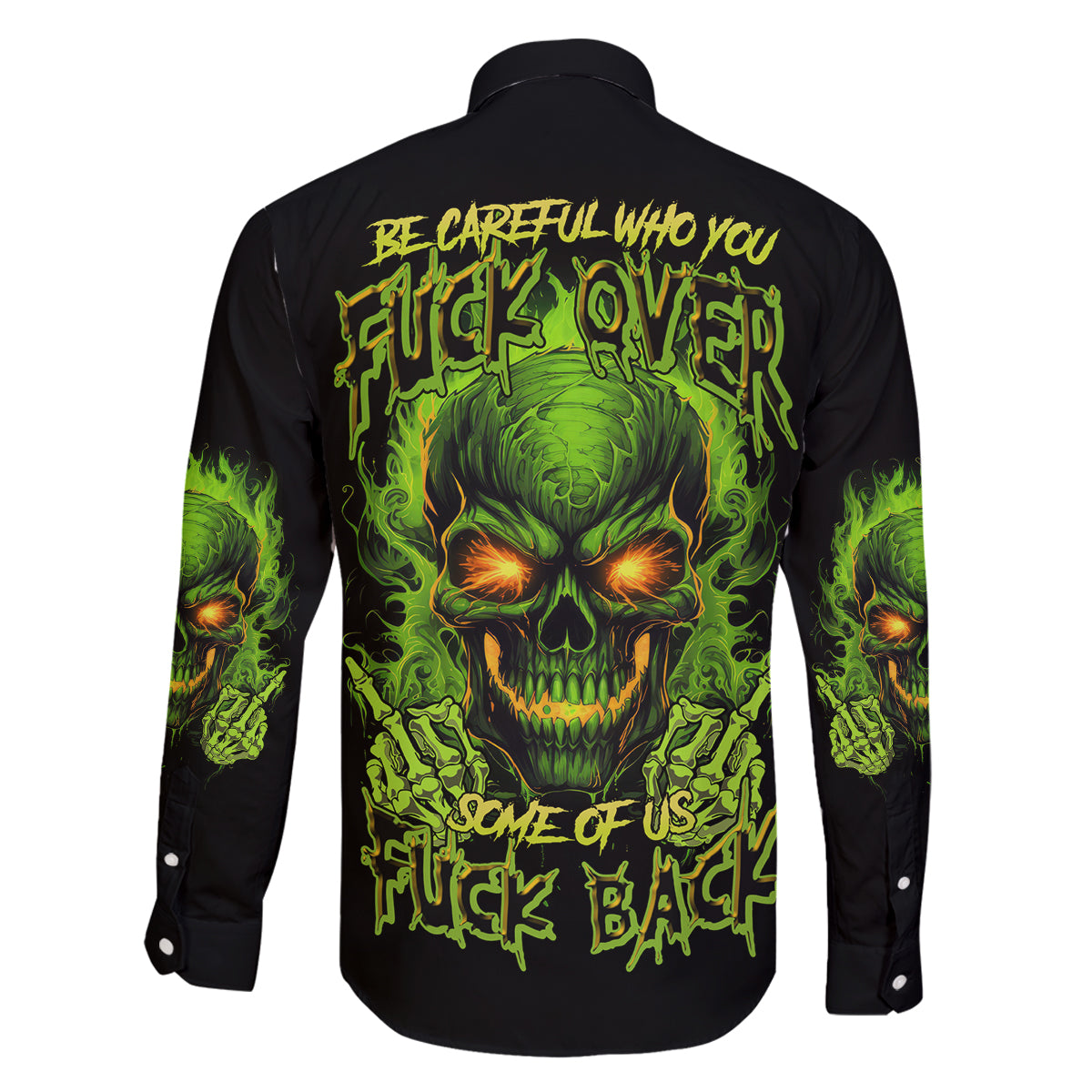 I Can't Go To Hell Reaper Skull Family Matching Off Shoulder Long Sleeve Dress and Hawaiian Shirt - Wonder Print Shop