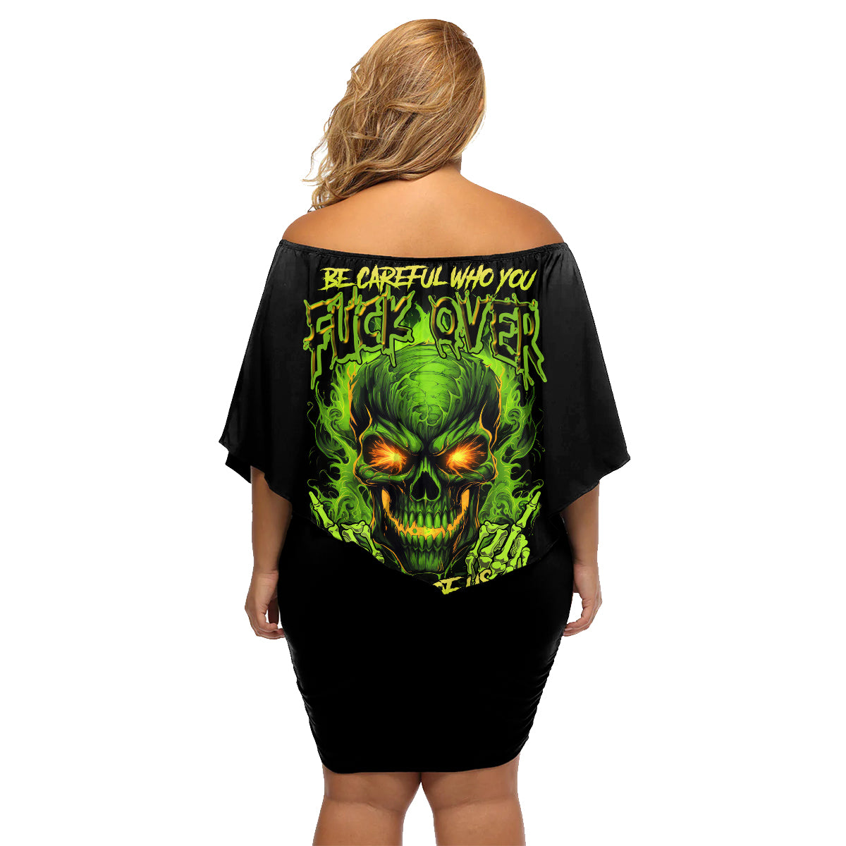 I Can't Go To Hell Reaper Skull Family Matching Off Shoulder Short Dress and Hawaiian Shirt - Wonder Print Shop