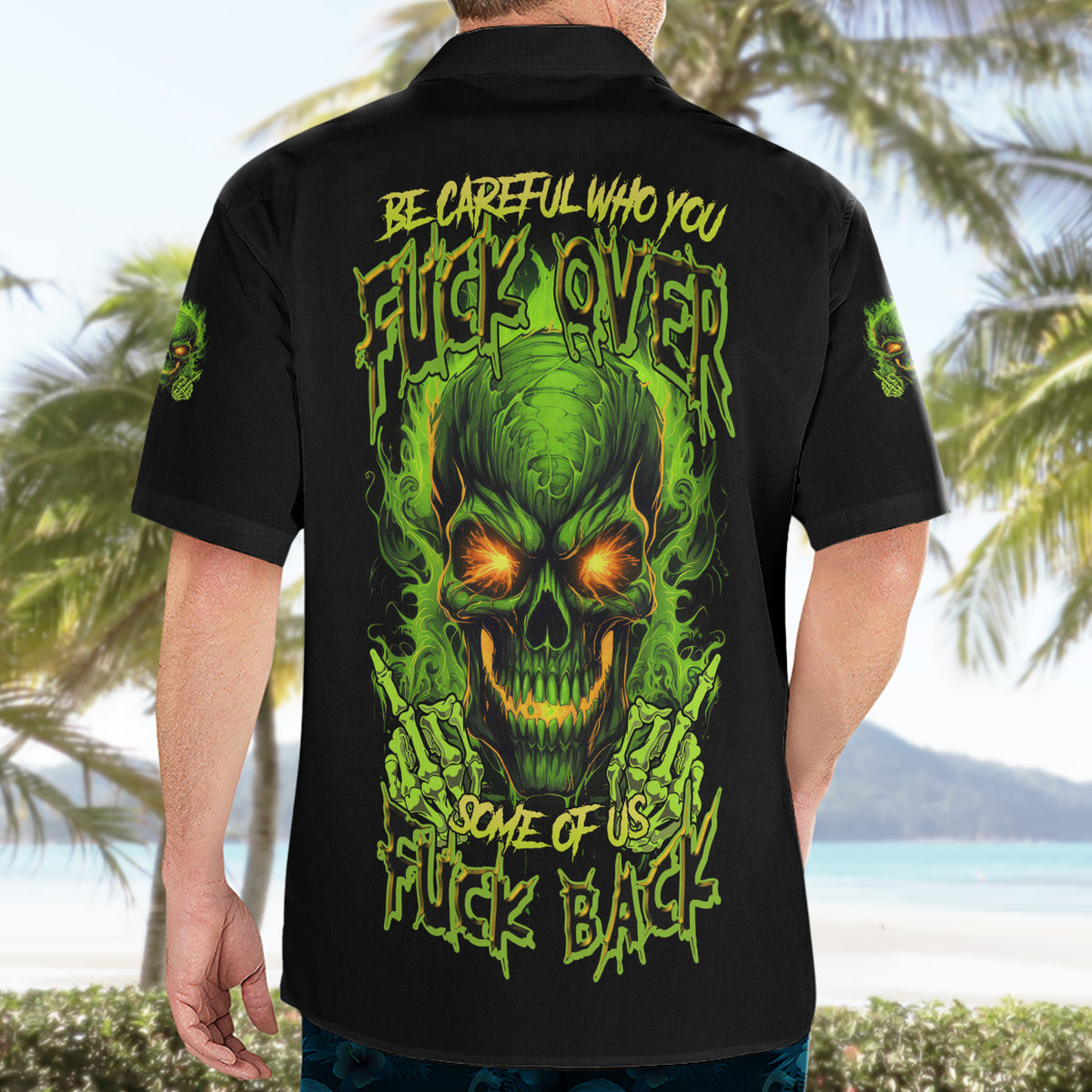 I Can't Go To Hell Reaper Skull Hawaiian Shirt - Wonder Print Shop