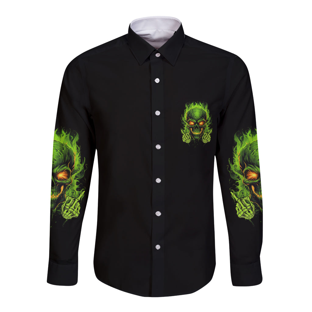 I Can't Go To Hell Reaper Skull Long Sleeve Button Shirt - Wonder Print Shop