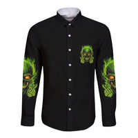 I Can't Go To Hell Reaper Skull Long Sleeve Button Shirt - Wonder Print Shop