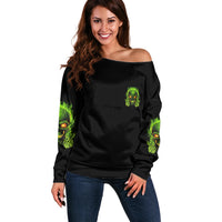 I Can't Go To Hell Reaper Skull Off Shoulder Sweater - Wonder Print Shop