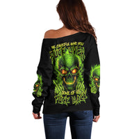 I Can't Go To Hell Reaper Skull Off Shoulder Sweater - Wonder Print Shop