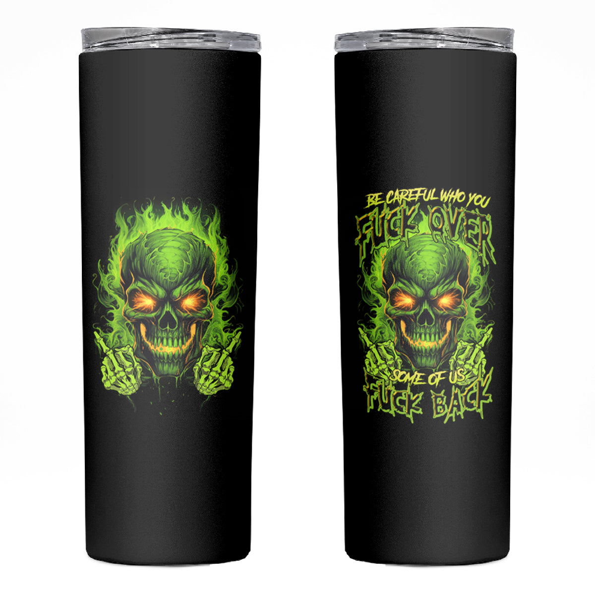 I Can't Go To Hell Reaper Skull Skinny Tumbler - Wonder Print Shop