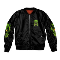 I Can't Go To Hell Reaper Skull Sleeve Zip Bomber Jacket - Wonder Print Shop
